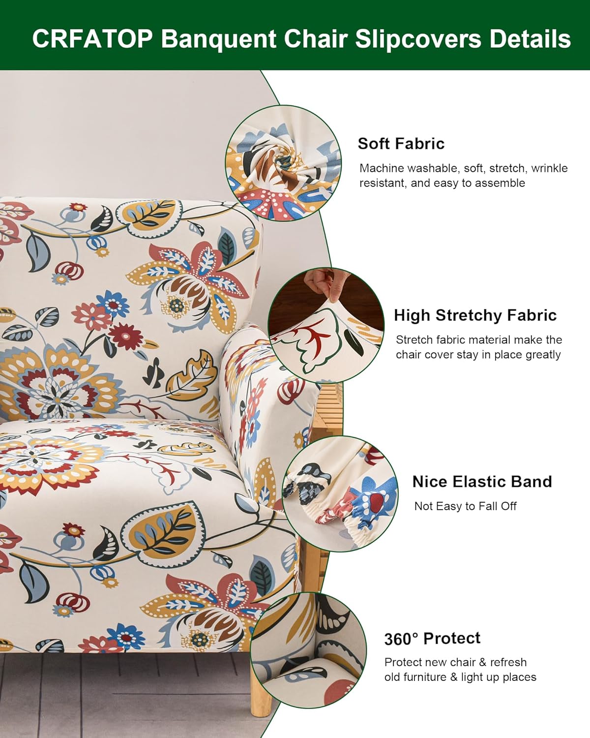 CRFATOP Stretch Modern Banquet Armchair Slipcover 1-Piece Accent Chair Covers with Arms Soft Chair Slipcovers for Living Room Armchair Furniture Protector Office Reception Reading Sofa,B61