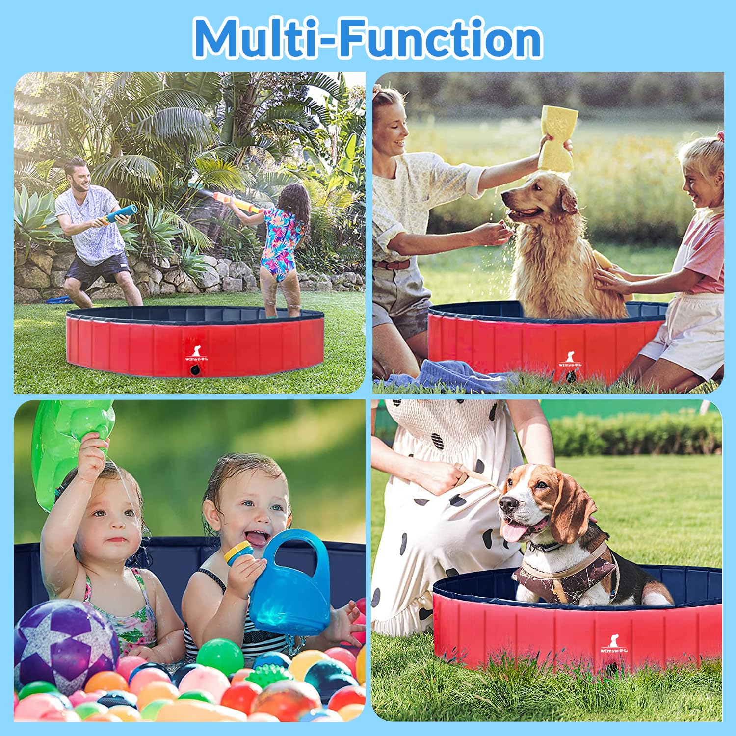 Piscina Pieghevole Per Cani E Gatti | PVC Antiscivolo, Valvola Scarico | 80x50 Cm | Interno/esterno - Foto 4