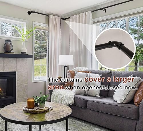 Miniatura 2 de DHLDWQ Barras de cortina industriales, paquete de 2 barras de cortina resistentes de 1 pulgada, barra de cortina para interiores y exteriores, barra