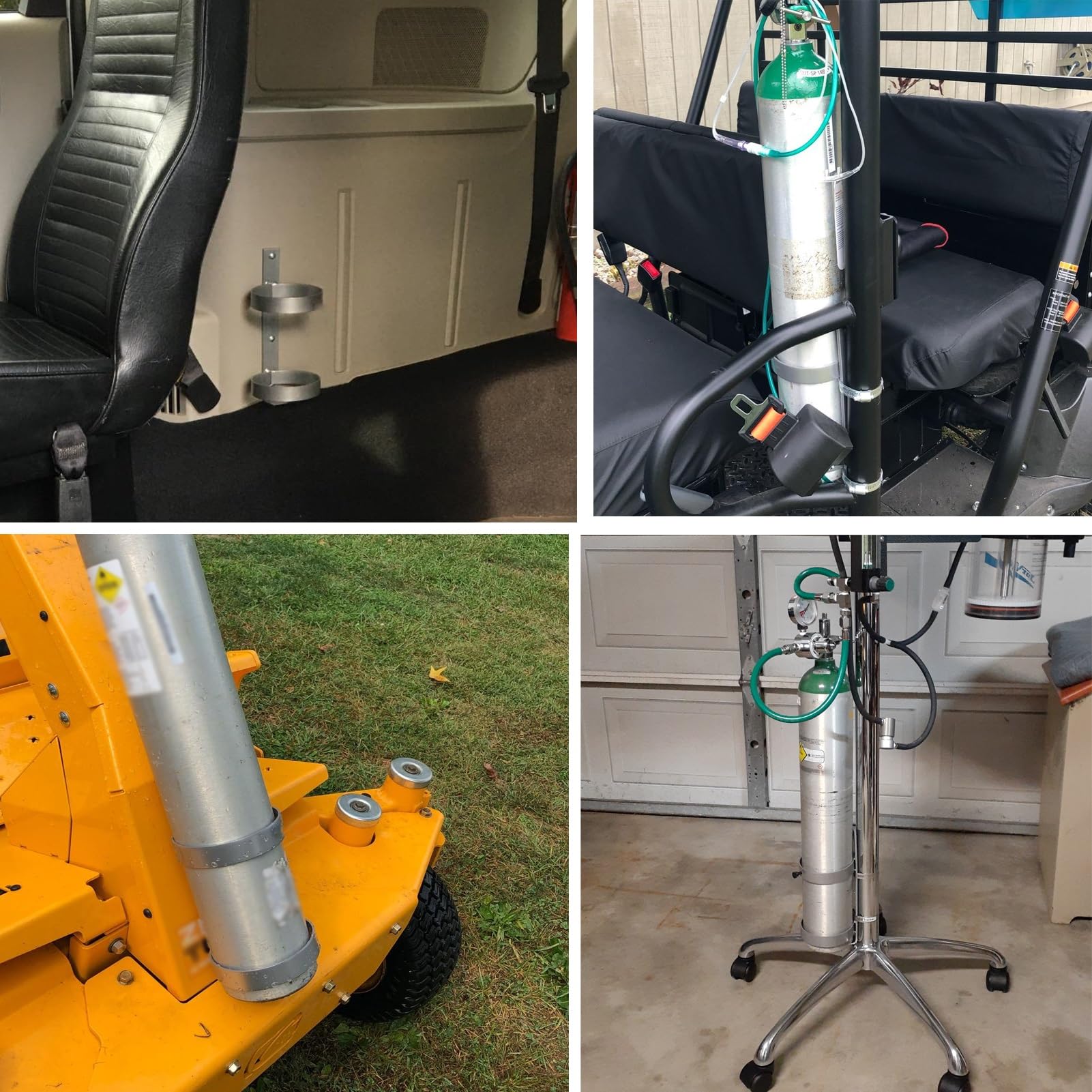 Uchwyt ścienny Oxyk do cylindra 2-4 l, metalowy stojak Stora do domu, przyczep kempingowych, szpitali i klinik - stojak na kanister Oxyn ()
