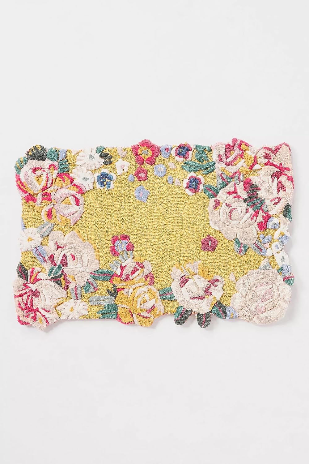 Area Rugs 9'x12' Hand-Tufted Wool Floral Rug Multicolor Handmade Soft Cottagecore Floral Accent Vintage Decorative Large Botanical Carpet for Living Room Bedroom Dining Room Nursery Farmhouse