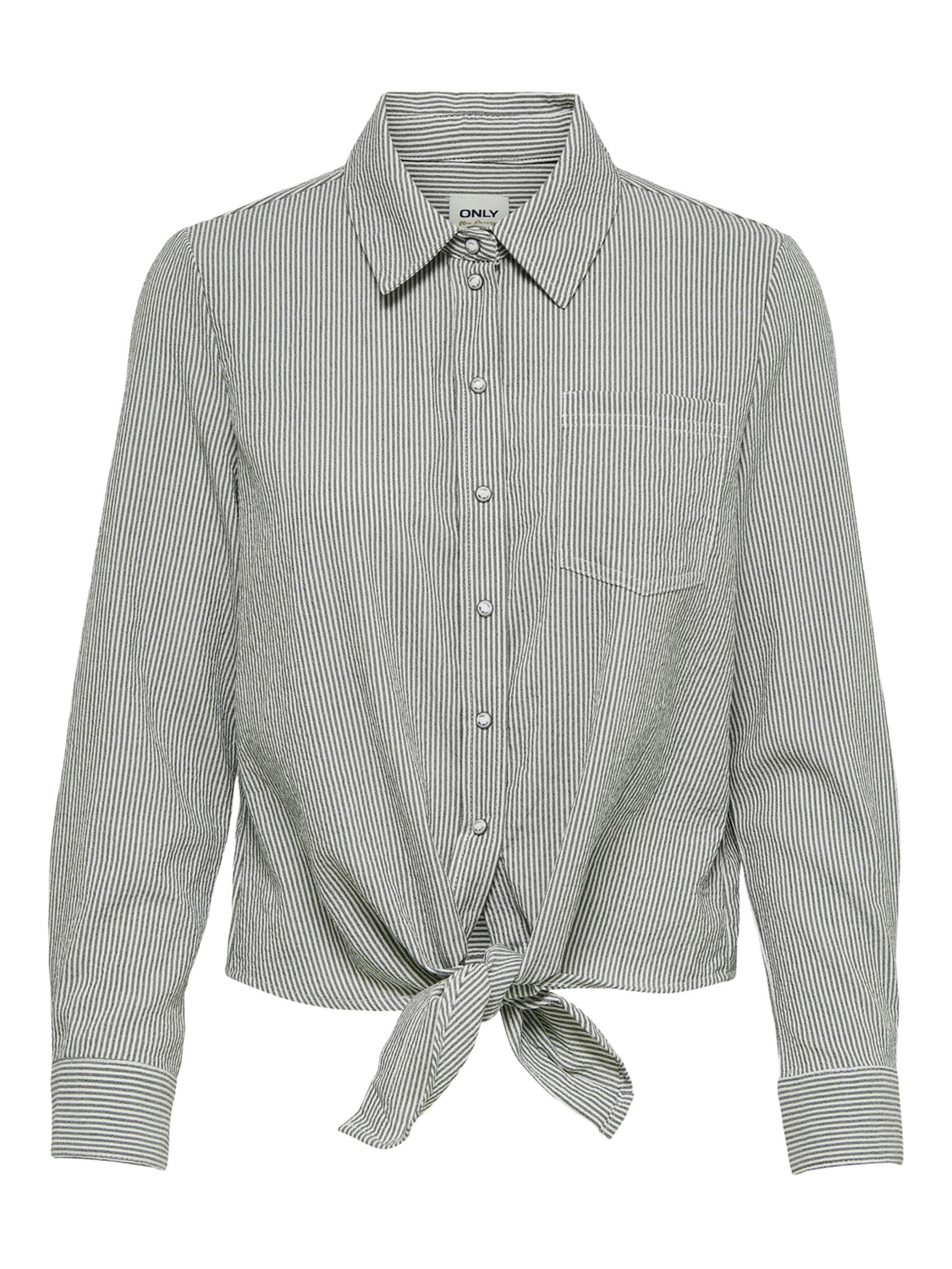 Only Onllecey LS Stripe Knot Dnm Shirt Noos Blusas para Mujer
