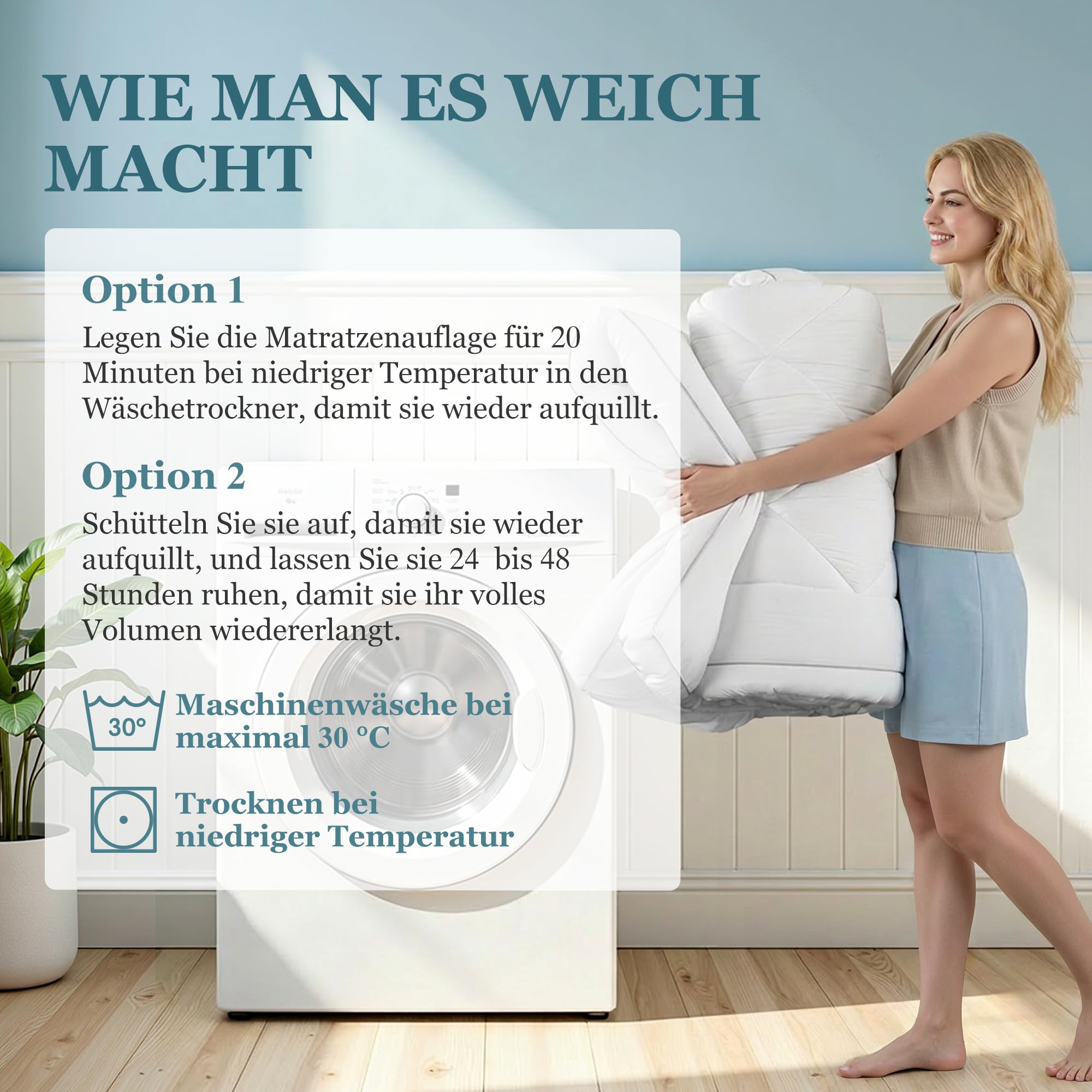 BedStory Matratzen Topper 140 x 200 cm Weiß, 1000gsm Ultraweich Matratzentopper mit tiefen Taschen, maschinenwaschbarer Matratzenschoner, geeignet für Matratzen mit Einer Dicke von bis zu 40 cm