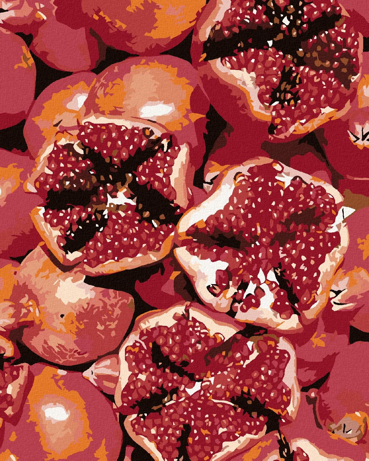 Zuty Malen nach Zahlen - Granatapfel 80x100 cm ohne Keilrahmen