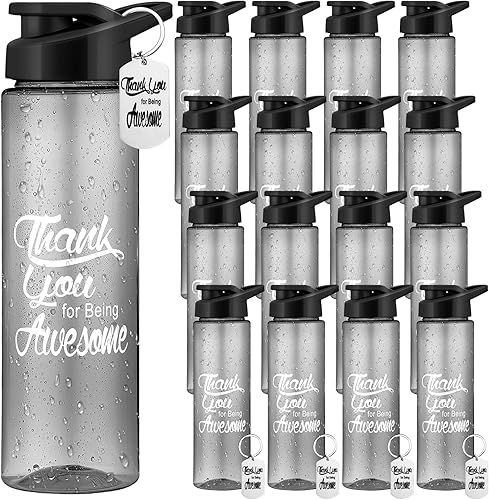 Dandat Paquete de 16 botellas de agua de plástico reutilizables de 24 onzas, regalo motivacional de graduación, regalo de agradecimiento de fin de