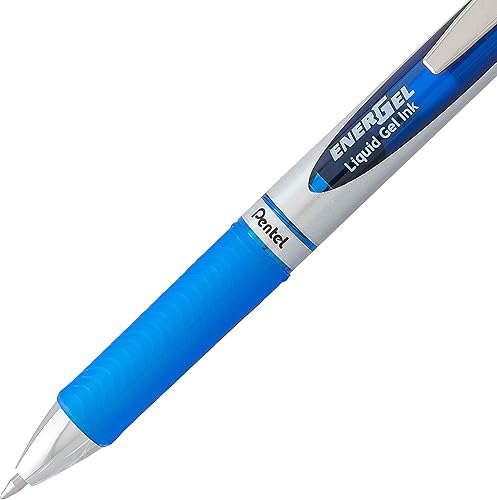 Miniatura 4 de Pentel Bolígrafo de tinta de gel, bolígrafo de gel retráctil EnerGel RTX de 0.028 in, punta de metal, tinta azul, 1 paquete (BL77BPC)