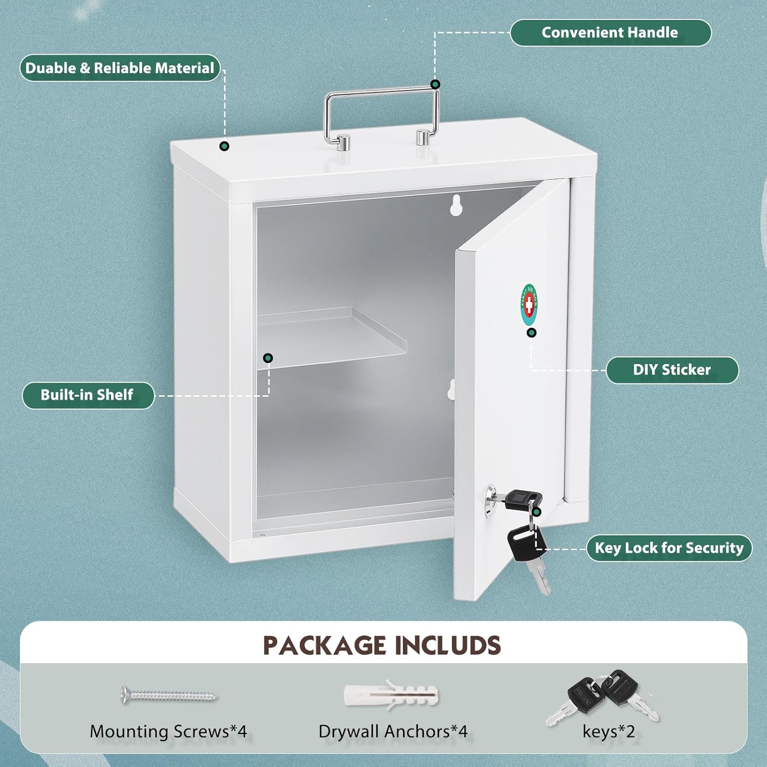 KYODOLED Locking Medicine Cabinet