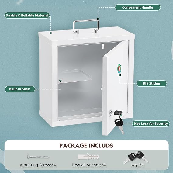 KYODOLED Locking Medicine Cabinet