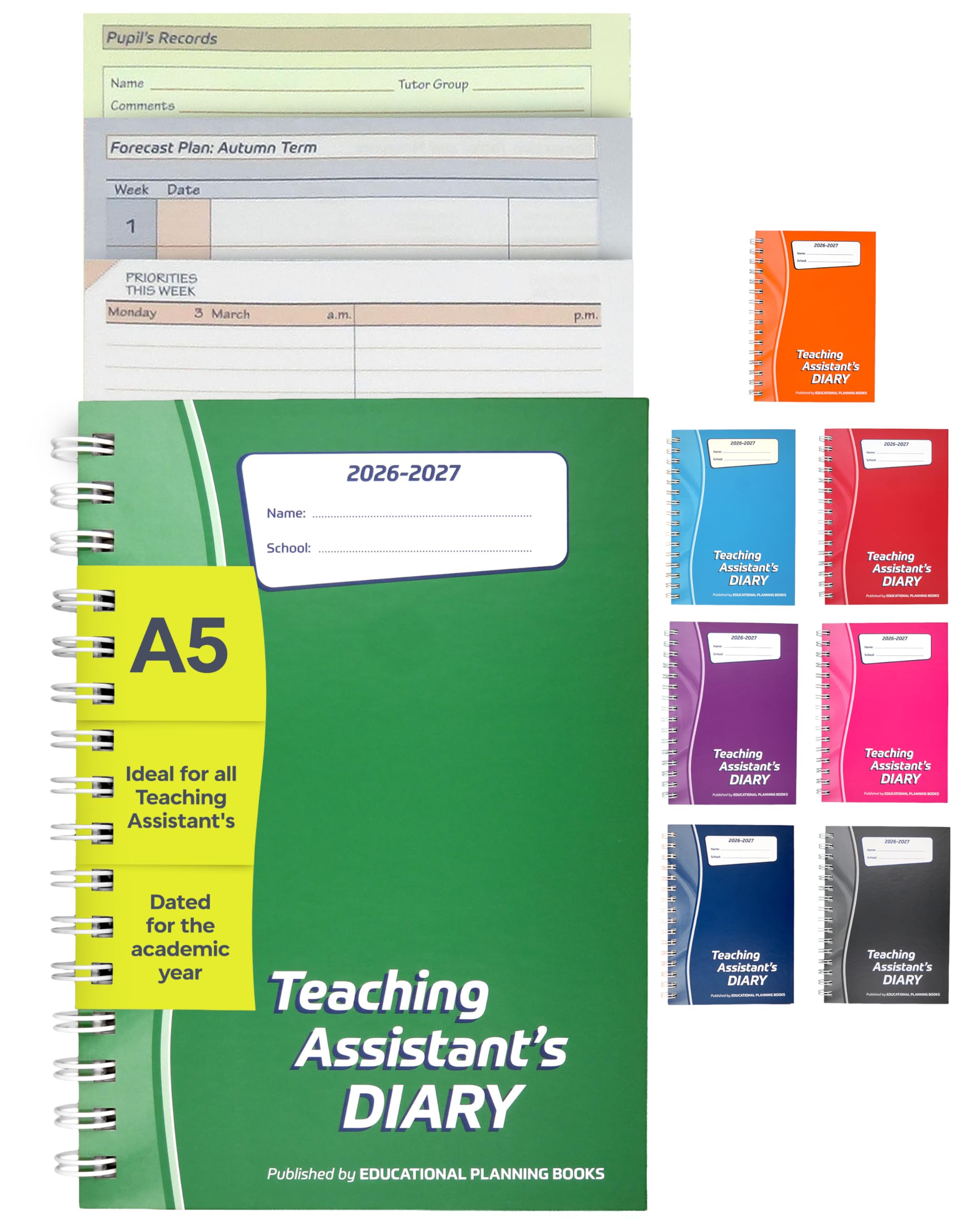 EDUCATIONAL PLANNING BOOKS – The Teaching Assistants Diary 2026-2027 – A5 – Dated, Week-to-View Teachers Planner & Organiser – Hardback (TAP-G)