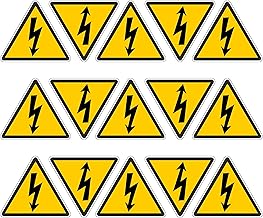 pubblimania Danger électrique Autocollants triangulaires avec impression pour l'extérieur/l'intérieur. Impression extérieure - durabilité intérieure 15pz (5,3 x 5 cm)