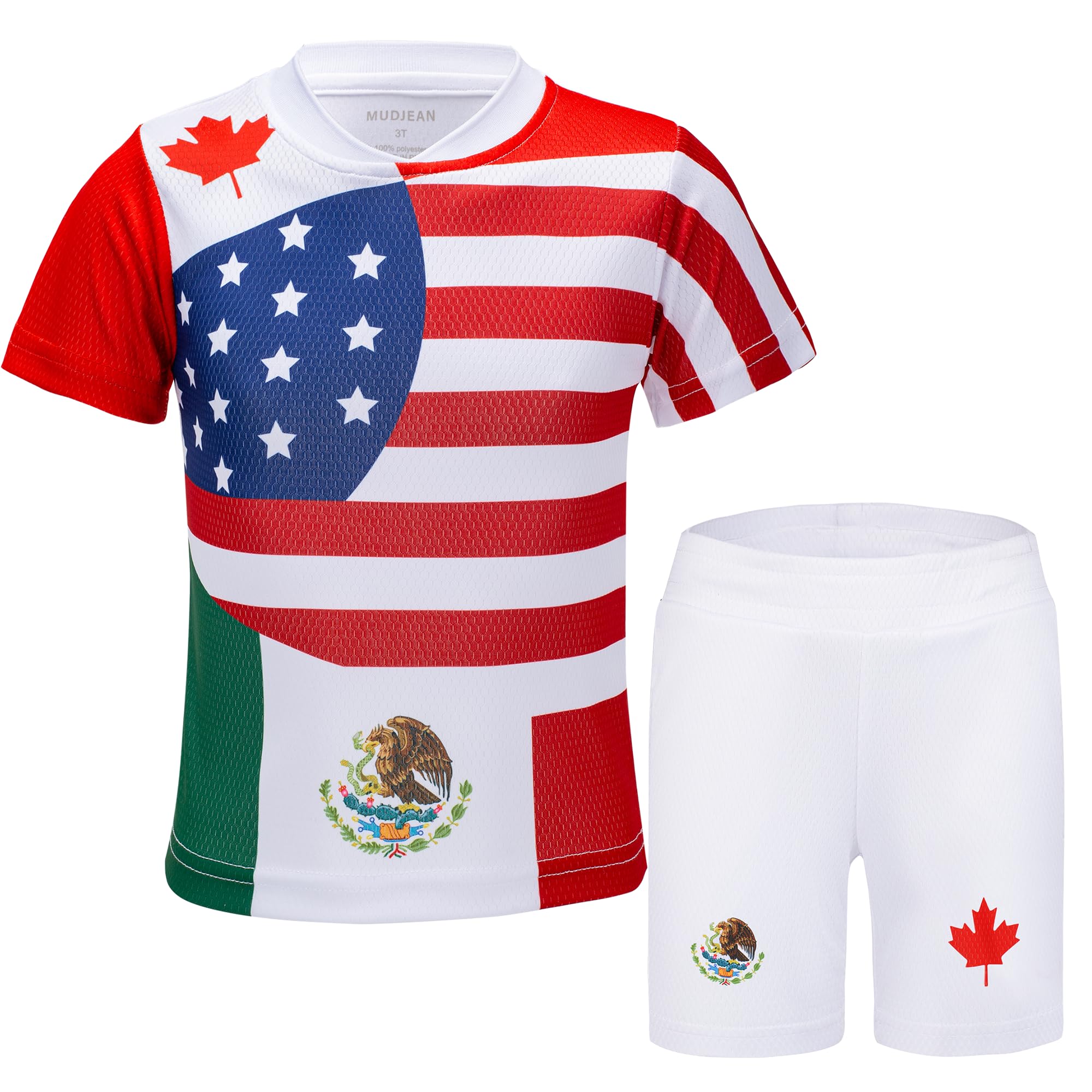 Unisex Kids Soccer Jersey and Shorts Kit 2-Piece Set Boys Girls Football Outfits for Little Athlete 2-14 Years