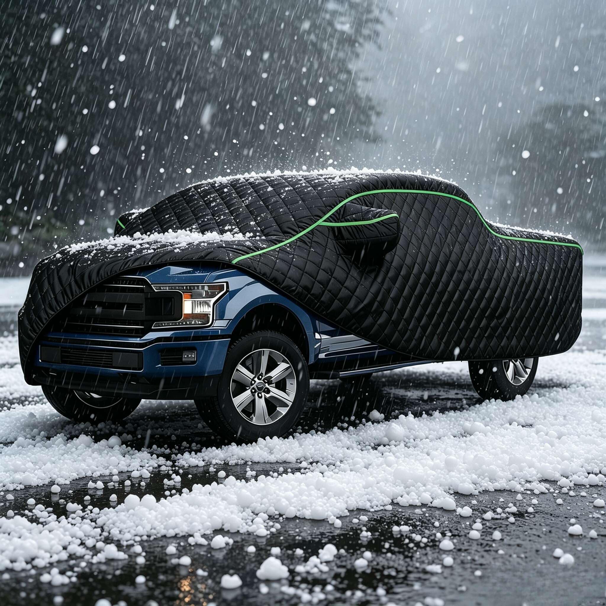 Telo Copriauto Antigrandine Per Dodge Ram 1500,Telo Copri Auto Esterni,Anti-Neve, Antipioggia, Antivento, Imbottita Protezione Completa