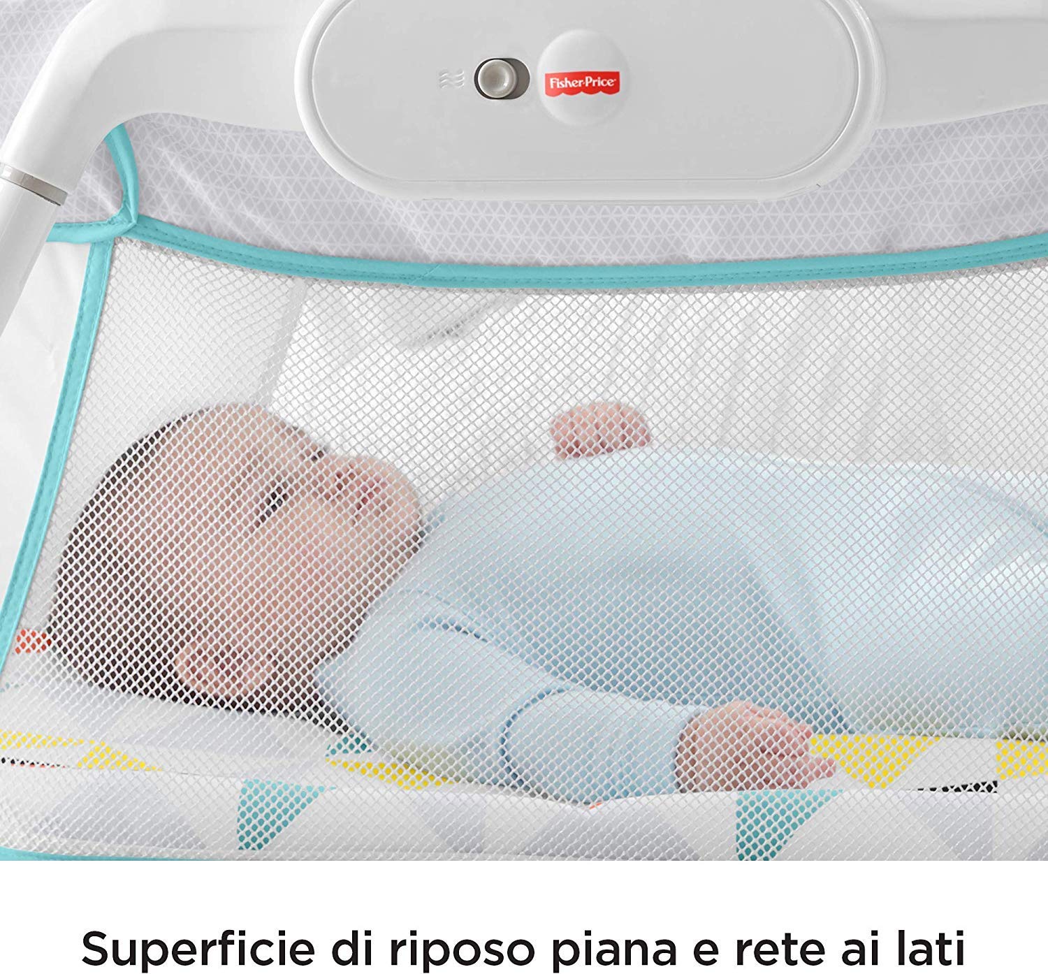 Fisher-Price - Dolci Sogni Culla per Neonati, Include Gambe Rimovibili e 1 Pratica Borsa da Viaggio, Multicolore, GBR67