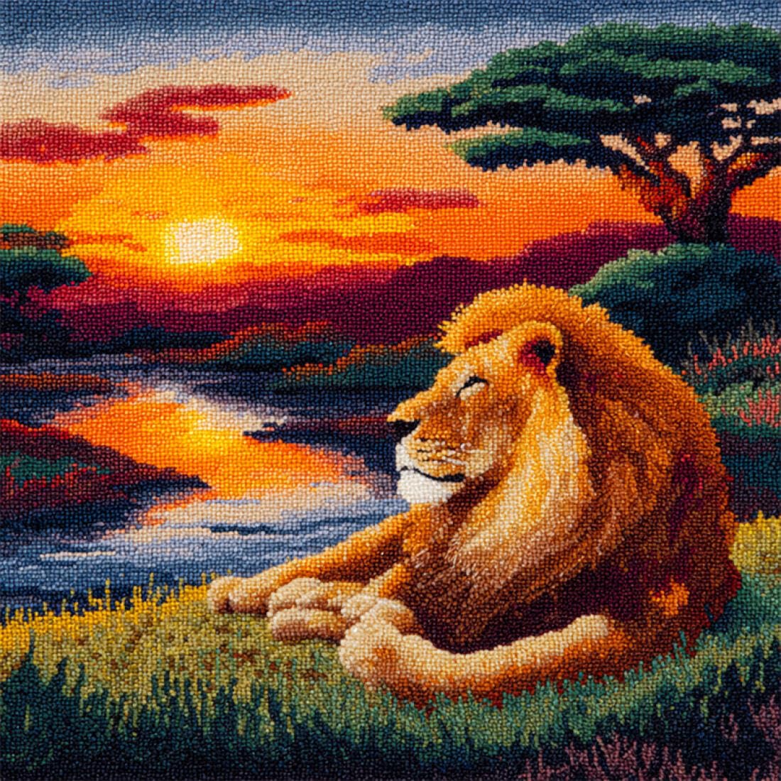 Kitquiver Animal DIY Latch Hook Kit Cartoon Lion Latch Hook Kit for Adults Beginners Embroidery Crochet Set DIY Throw Pillow Covers Kits 17x17In