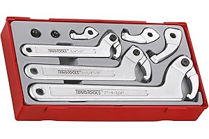 Asahi Tools 8-Piece Adjustable C-Type Hook and Pin Wrench/Spanner Set