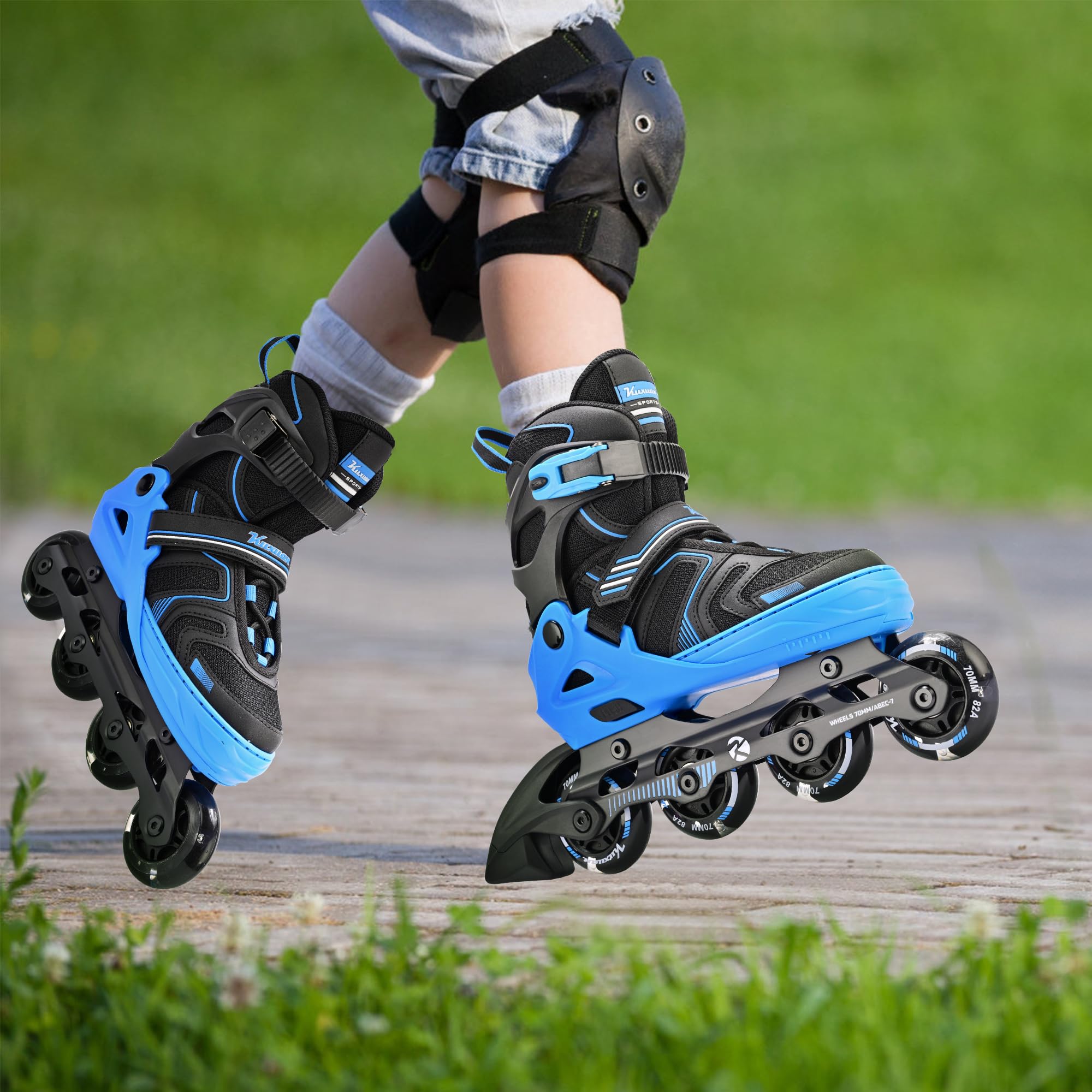 Kuxuan Skates Patins à roulettes réglables pour garçons, filles, enfants avec roues lumineuses, pour adolescents, débutants, femmes