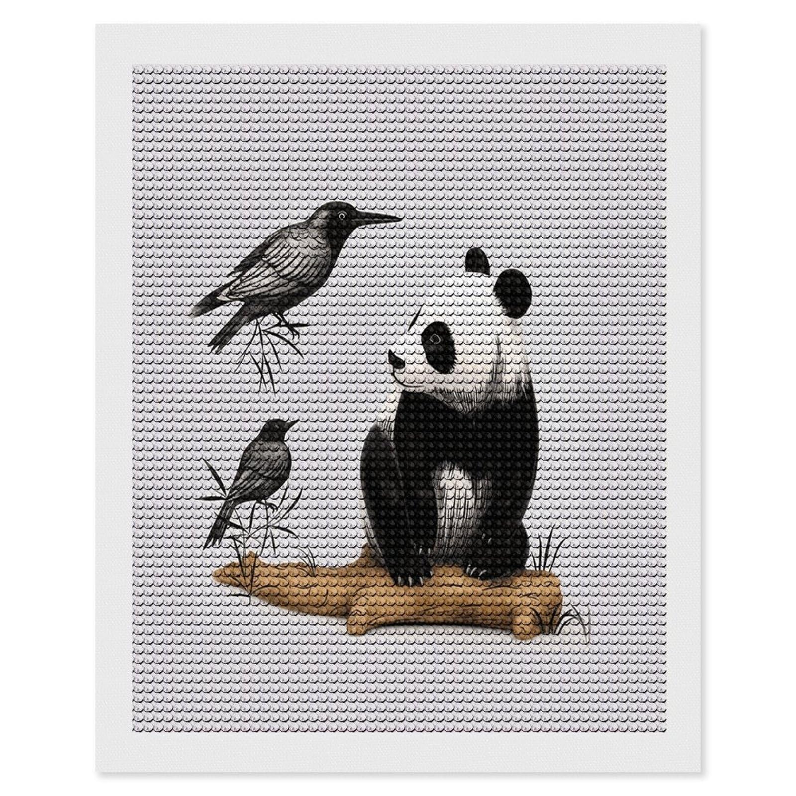 FekiLoot Bird Cedar Panda Diamond Painting Kits for Beginners DIY Diamond Art Kits for Adults Full Drill Round Diamond Dot Gem Art Painting Fun DIY Crafts for Home Kitchen Wall Decor Gift 16"x20"