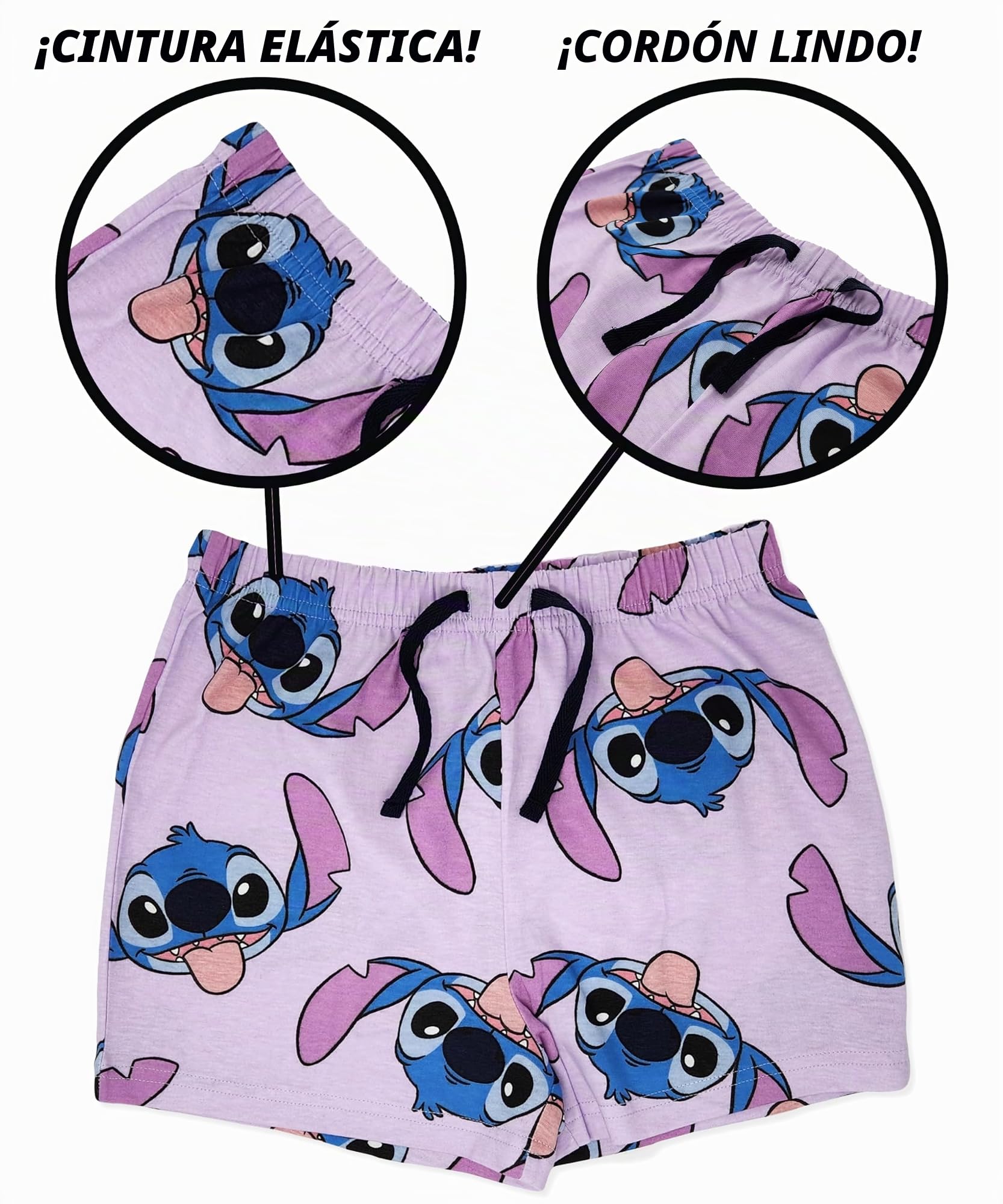 Disney Pijama de Manga Corta Lilo & Stitch para niña - 100% algodón