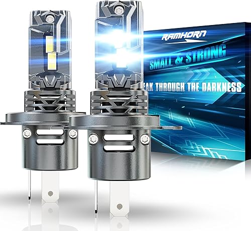 RAMHORN Bombillas LED H4, diseño mejorado 9003, 20000 lúmenes, 6500 K, luz antiniebla halógena de repuesto color blanco frío, paquete de 2