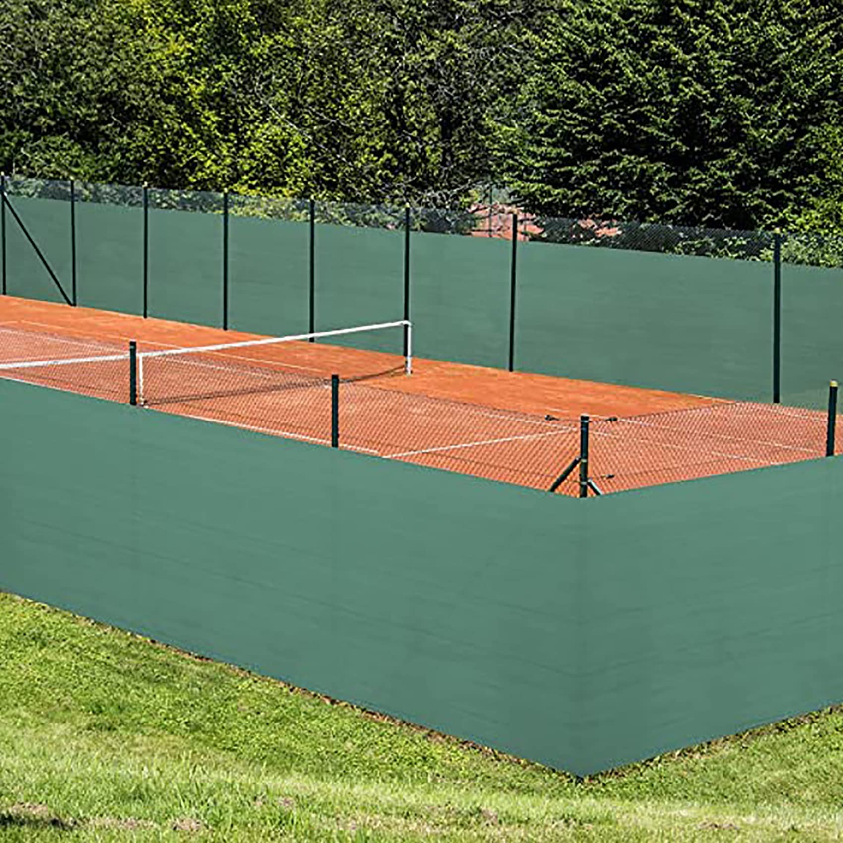 Pantalla de privacidad 85 x 550 cm Protección UV Transpirable Malla de sombreo con Bridas Ojales y Cuerda para balcón Exterior de jardín, Verde Oscuro