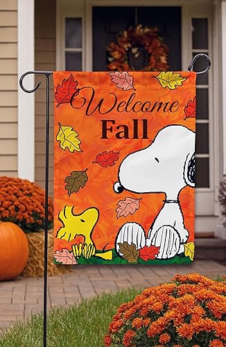 Miniatura 3 de Flagology. com Falling Leaves Welcome Snoopy & Woodstock - Bandera de jardín de 12.5 x 18 pulgadas, bandera para exteriores, tela exclusiva de