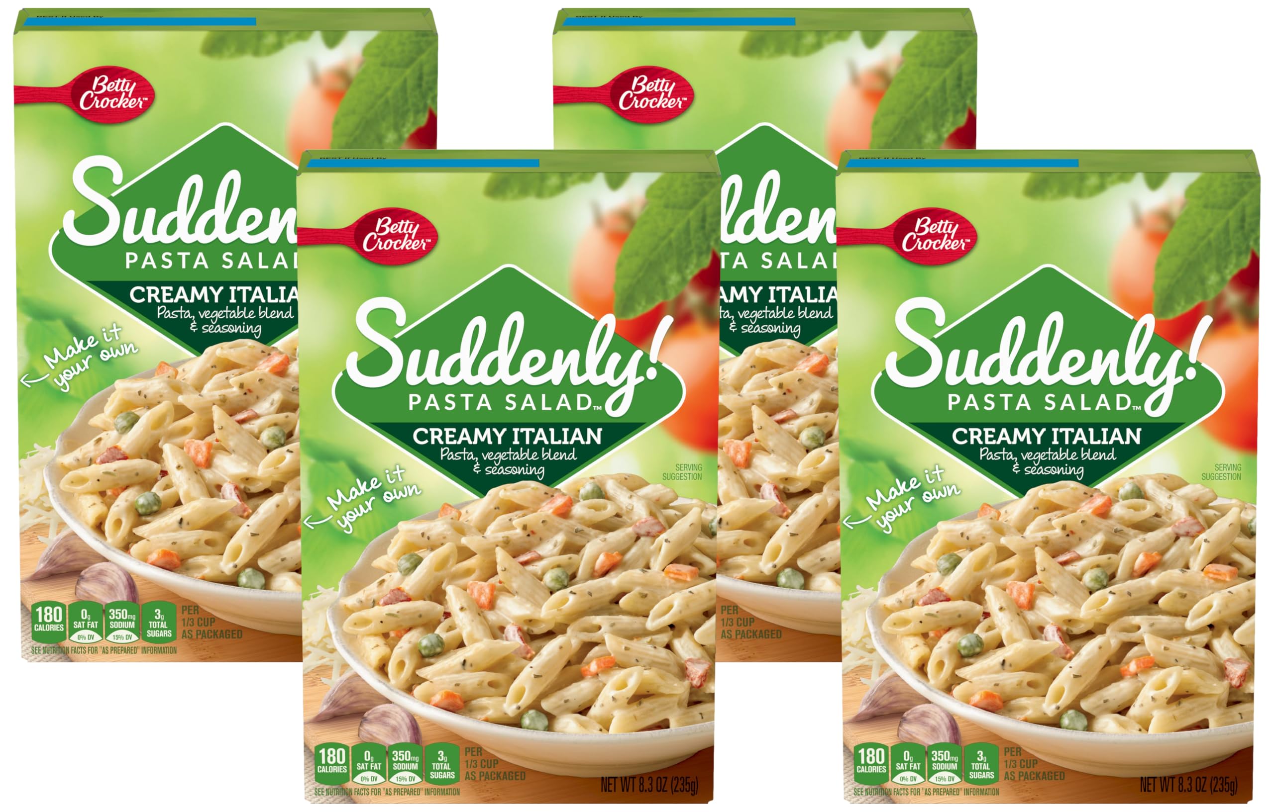 Betty Crocker Dry Meals Pasta Salad Creamy Italian, 8.3 oz (Pack of 4)