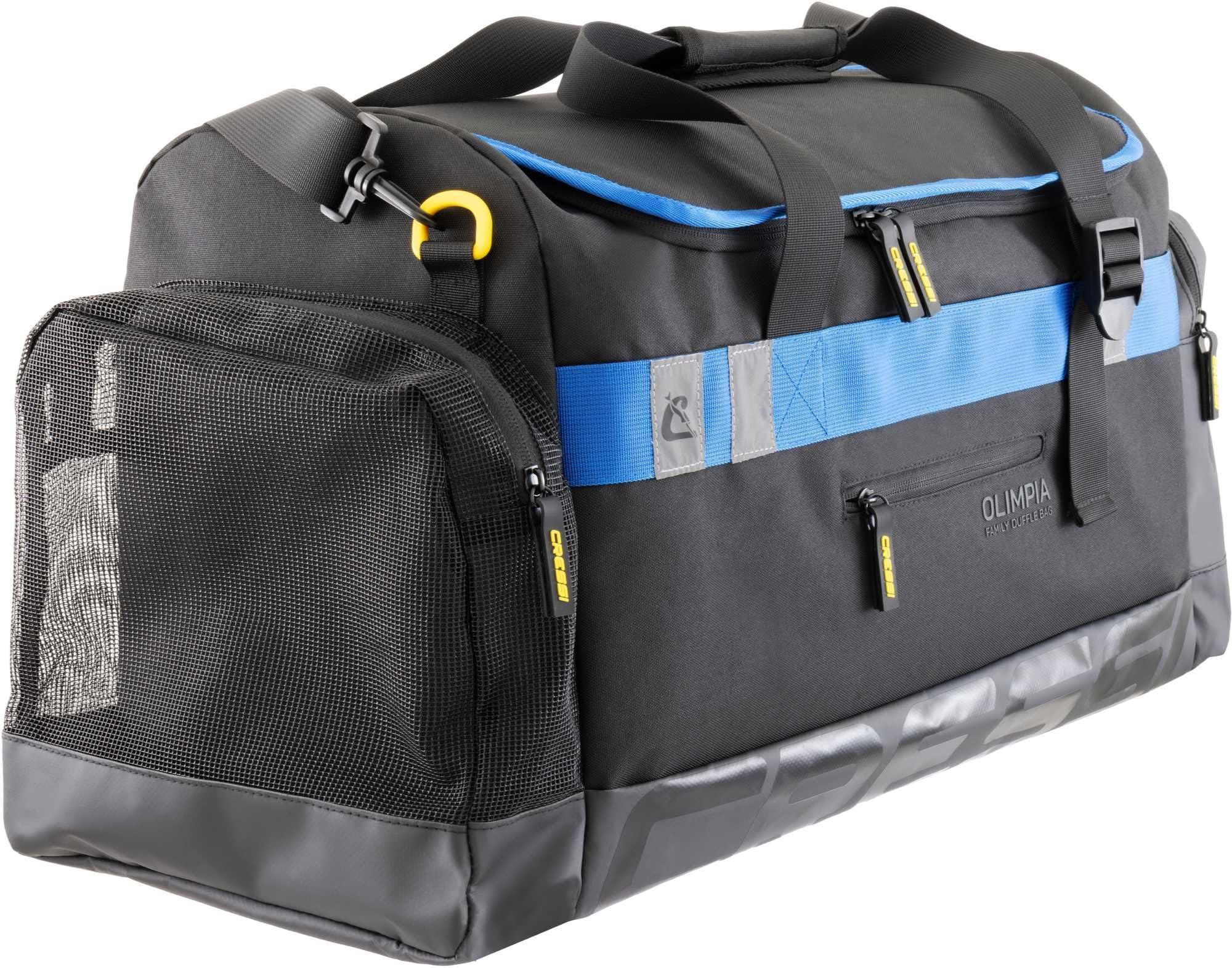 CRESSI dal 1946 - Olimpia Pool Family Duffle - Borsone Tecnico Modulare Sportivo, Ideale per Piscina Uomo e Donna e Attività Acquatiche anche Collettive, Nero/Blu 45 L