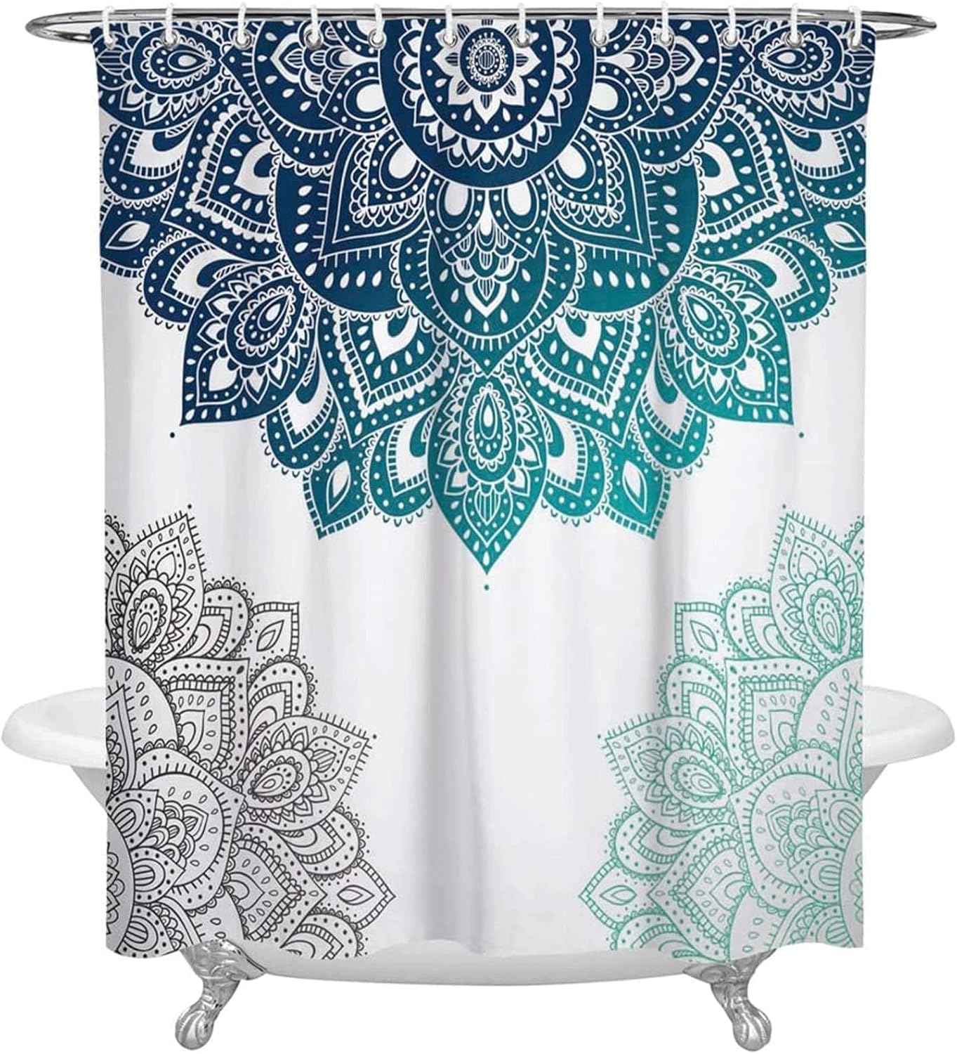 Shower Curtain Liner – Mandala Pattern Gradient Shower Curtain Home Bathroom Decor Shower Curtain Christmas Shower Curtain (Size : 183X214cm) (OneColor 183X214cm)
