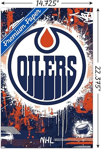 Miniatura 3 de Trends International NHL Edmonton Oilers - Póster de pared Maximalist Logo 23, 14.72 x 22.37 pulgadas, versión premium sin marco