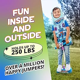 Flybar My First Foam Pogo Jumper for Kids Fun and Safe Pogo Stick for Toddlers, Durable Foam and Bungee Jumper for Ages 3 and up, Supports up to 250lbs, Rocket