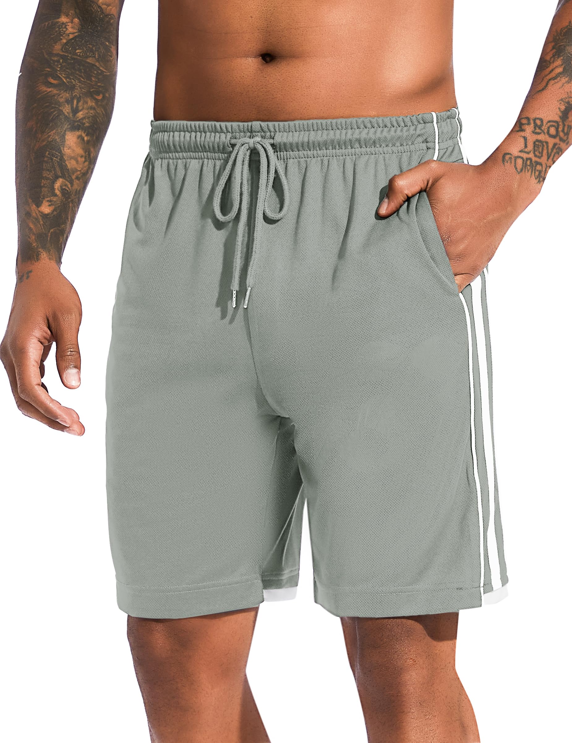 Irdcomps Pantalones Cortos Hombre Deportivos Running Hombre Verano con Bolsillo para Celular Secado Rápido Transpirable Pantalones Cortos S-XXL