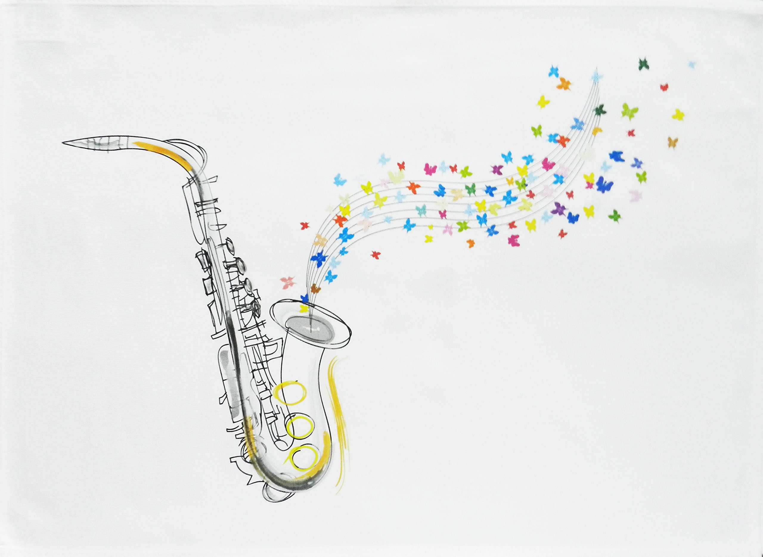 Half A Donkey White The Musical Saxophone - Large Cotton Tea Towel