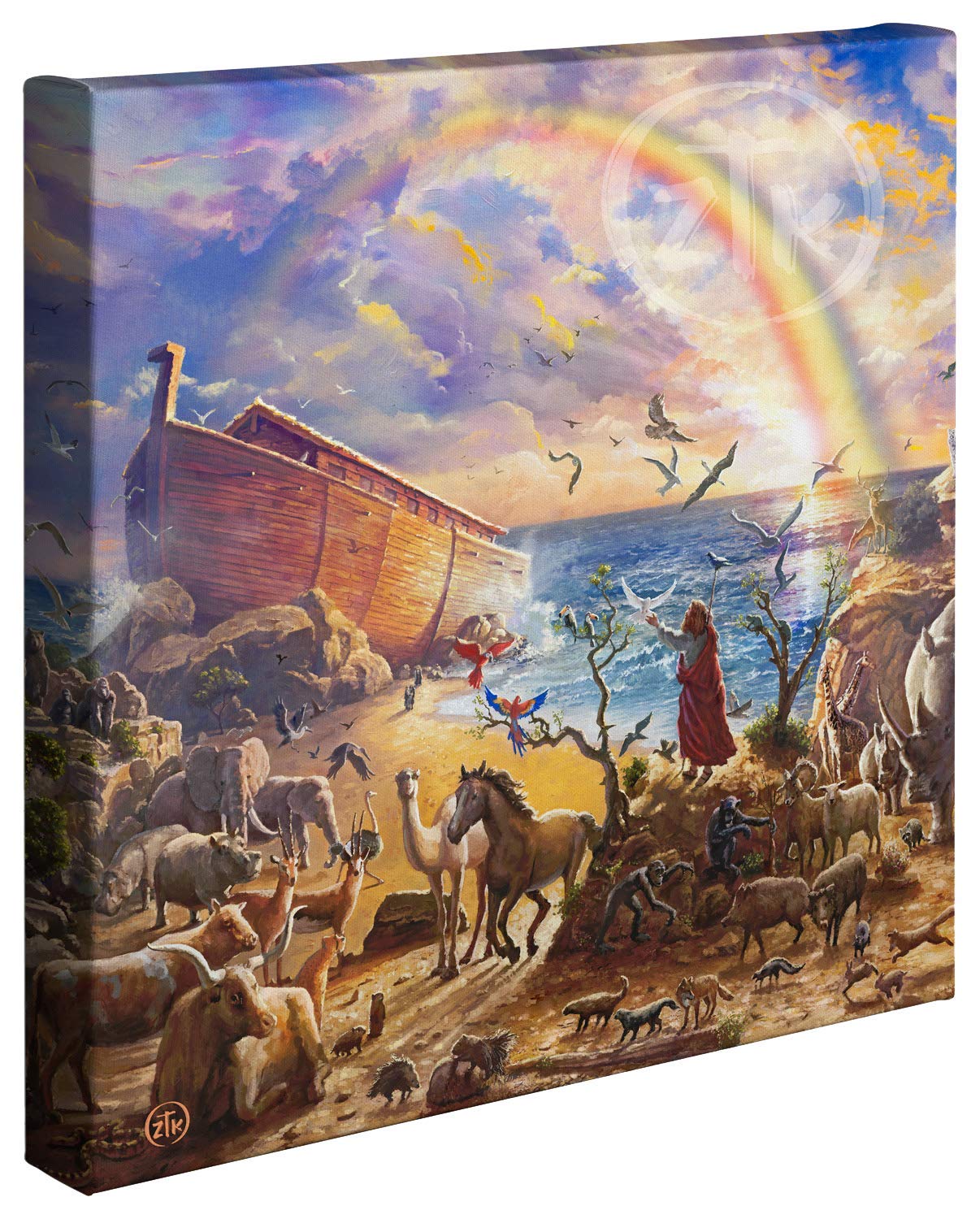 絵画 Arktip 001. Amazon.com: Zachary Thomas Kinkade Noah Ark 14
