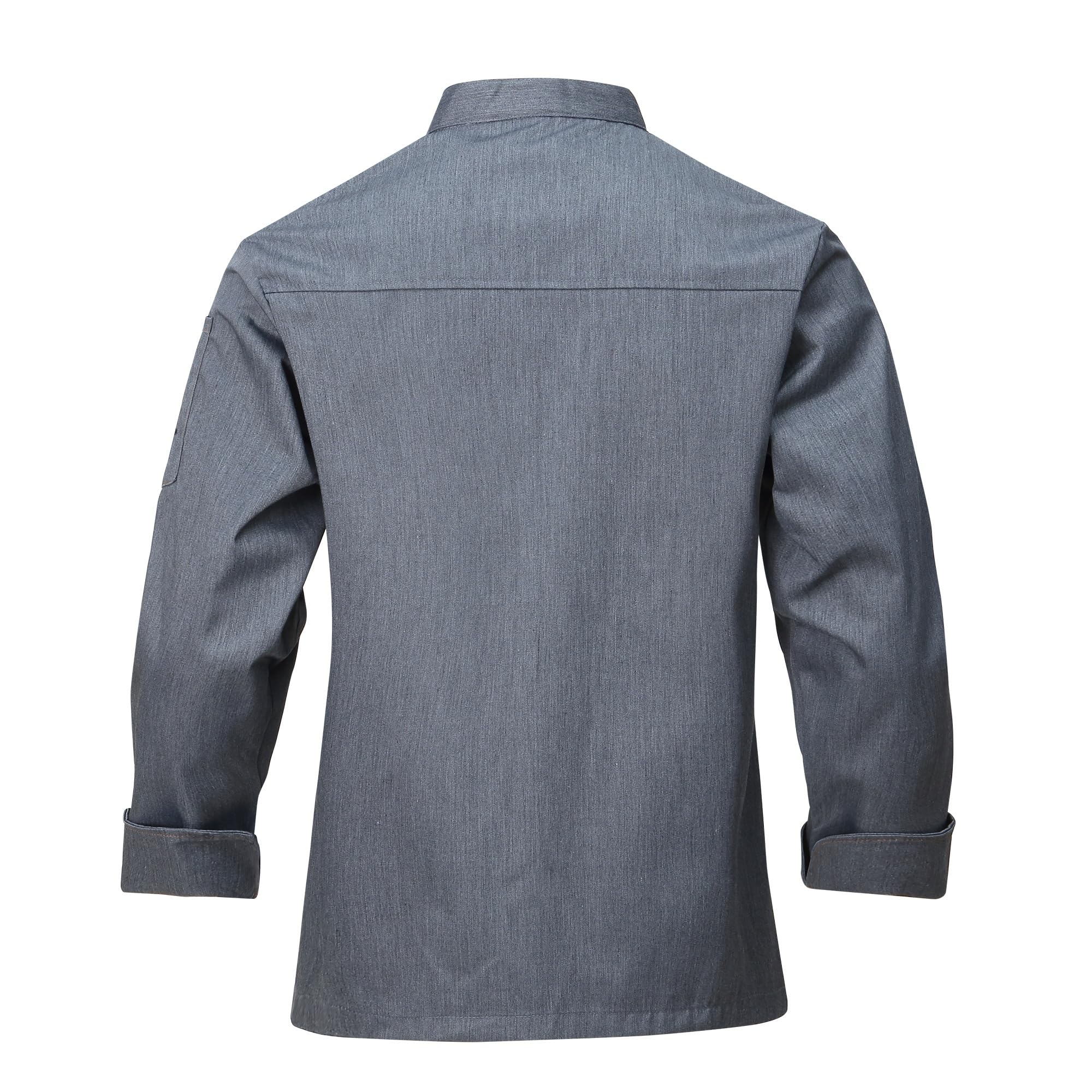 Homme Veste de Chef Cuisinier Professionnel Veste Unisexe Uniforme Vêtement Restaurant Manches Longues Veste de Cuisine Hôtel Restaurant Boulangers Cuisinier