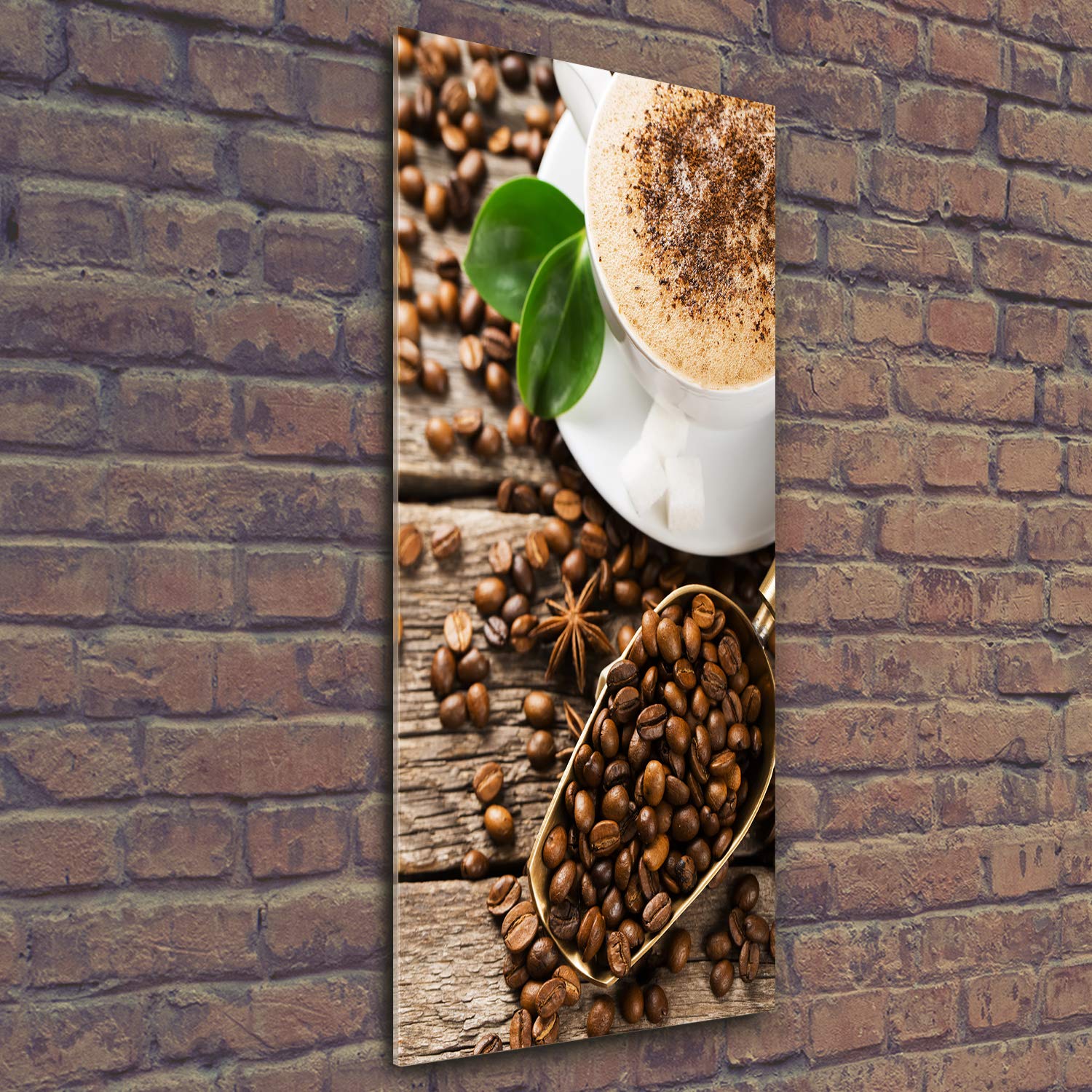 Tulup - Cuadro de Cristal Acrílico - 50x125cm - Impresion en Vidrio Plexiglás - Pintura Acrílica Póster - Cuadro Listo para Colgar - Decoración Sala Cocina - Comidas Y Bebidas - Marrón - Café