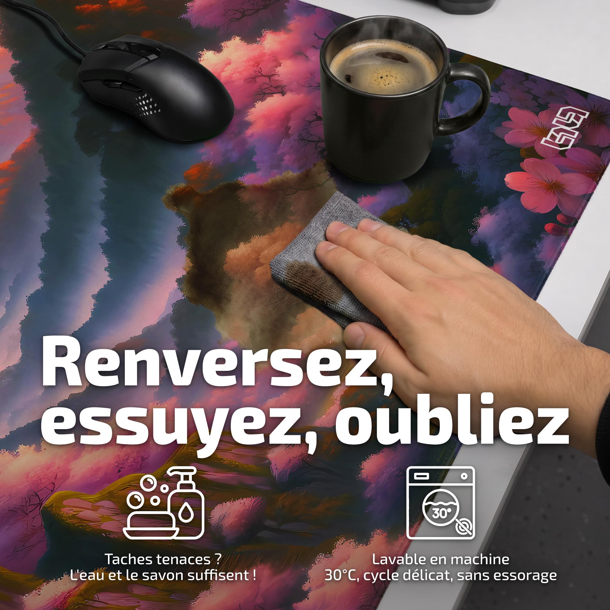 Tilt Grand Tapis de Souris Gamer XXL 90x40 cm | Tapis de Bureau Gaming Anti-Dérapant | Mouse Pad Imperméable pour PC et Accessoires Gaming | Tapis de Clavier (Old Japanese Temple)