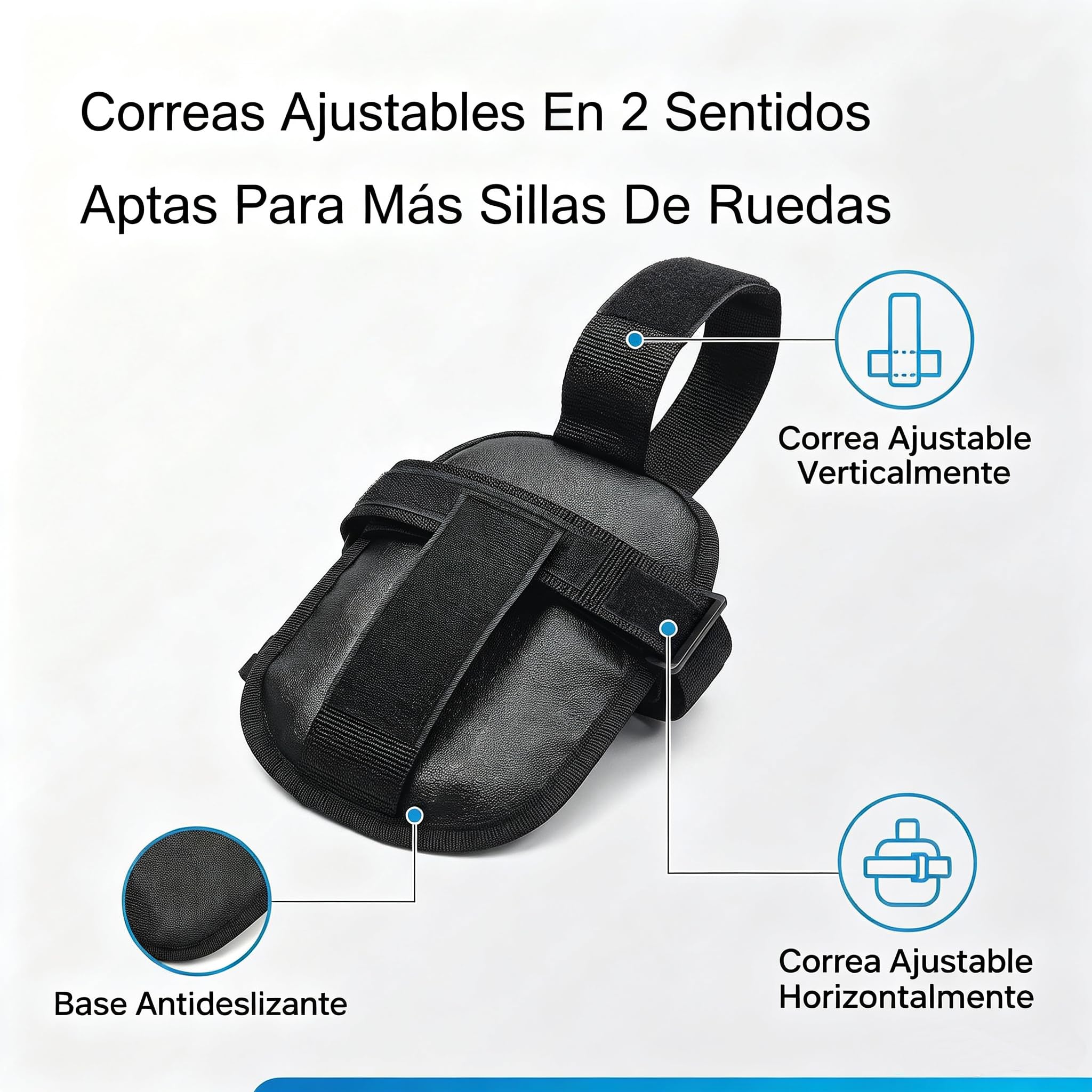 zapatos antideslizantes para silla ruedas con correas fijación ajustables, soporte seguridad para zapatos para evitar que los pies se deslicen de los pedales de silla de ruedas para personas mayores