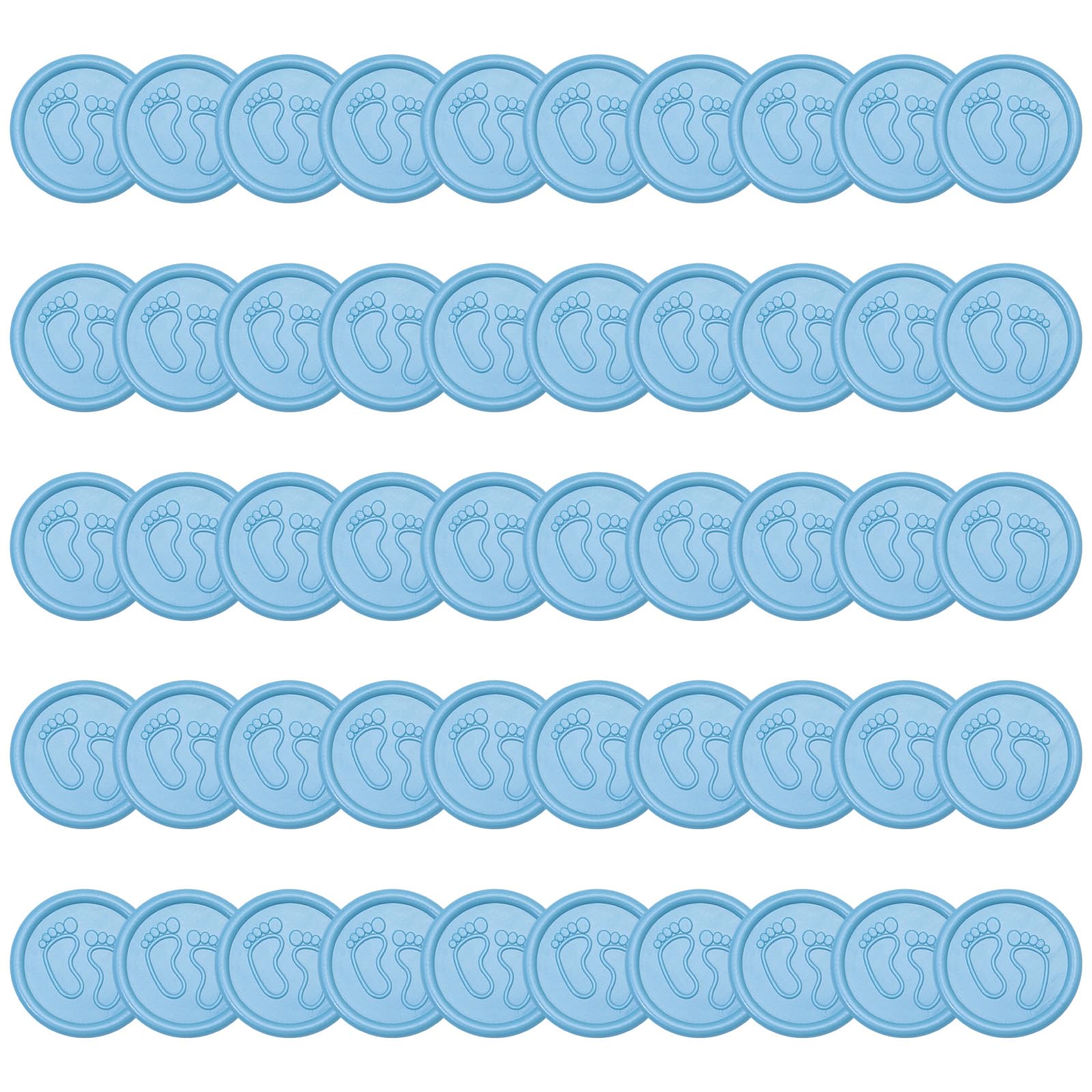 Kaeltsyn Of 50 Adhesive Baby Footprint Waxs Seal Sticker for Decorative Sealing on Card Invitations and Envelopes Decoration Sticker