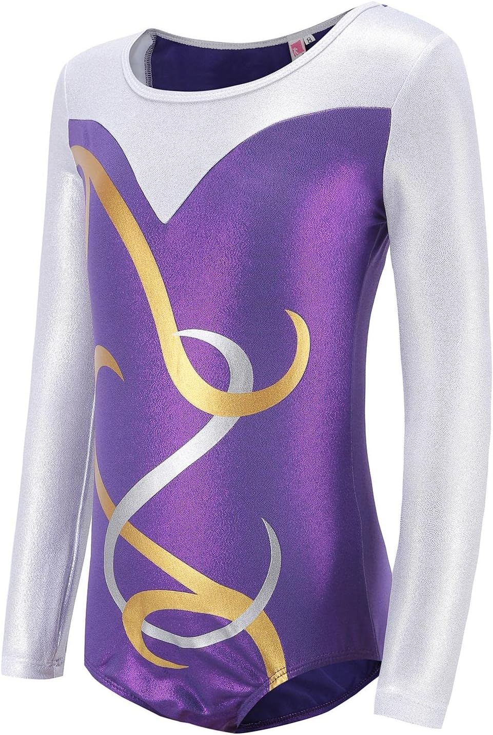 Girls Gymnastics Leotards Long Sleeve Shiny Ballet Leotard Outfit Activewear 6