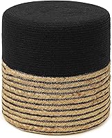 Vista 25 de REDEARTH · Taburete cilíndrico otomano para pies - Puf trenzado de yute, asiento de apoyo para pies para la sala de estar, dormitorio, guardería