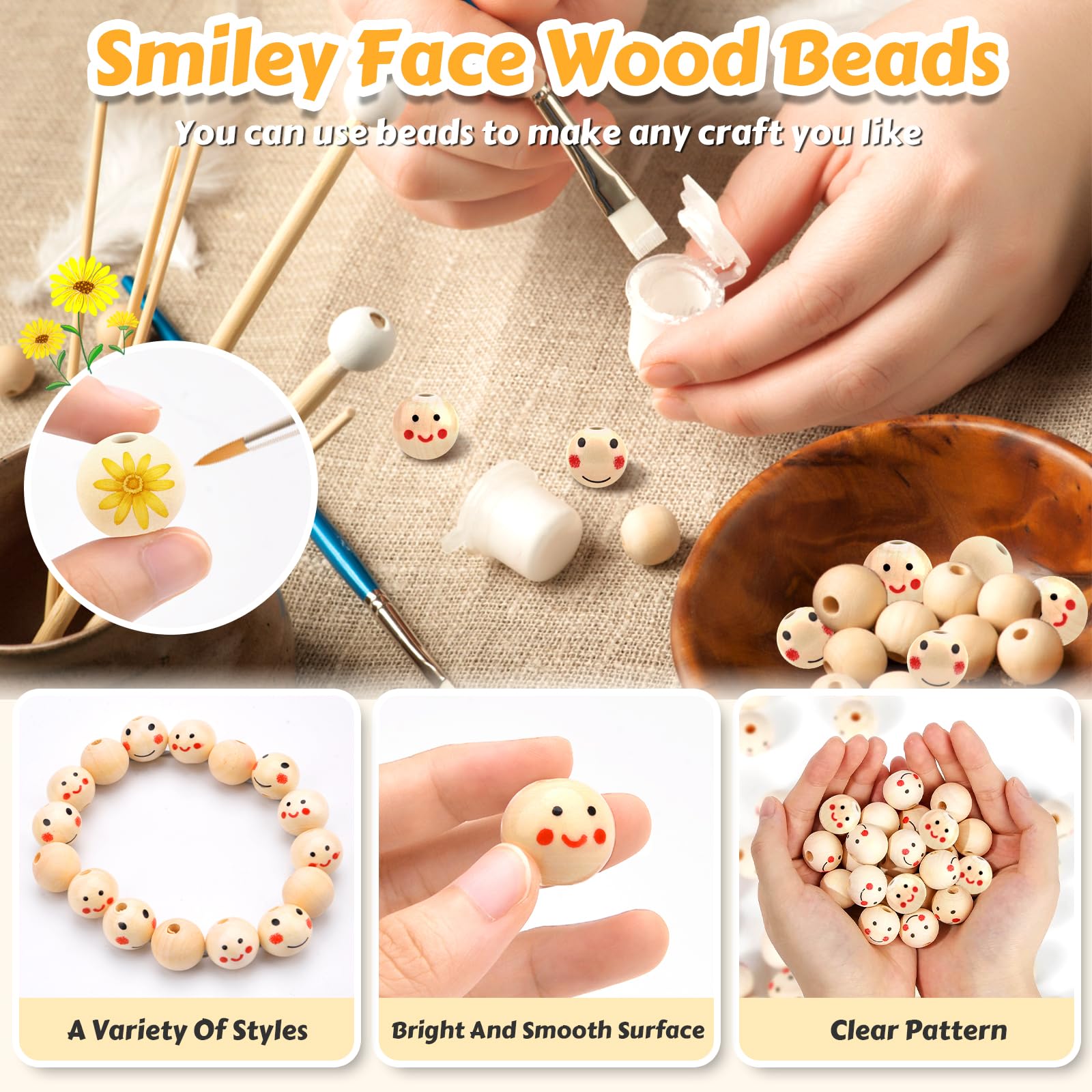 700 Palline Di Legno Naturali Con Foro - Perline Per Lavoretti, Macramè E DIY - Foto 5