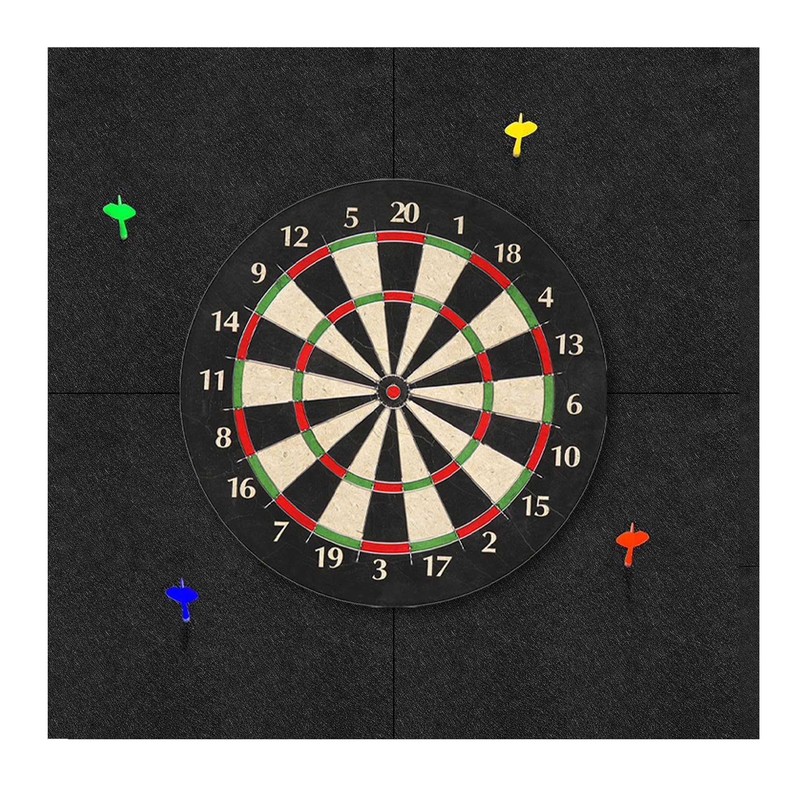 Dart Board Wall Protector, Felt Dartboard Surround, 60 x 60 cm Self-Adhesive Spliced Dart Backboards, Dart Board Surround for Standard Size Dart Boards (60 x 60 cm)