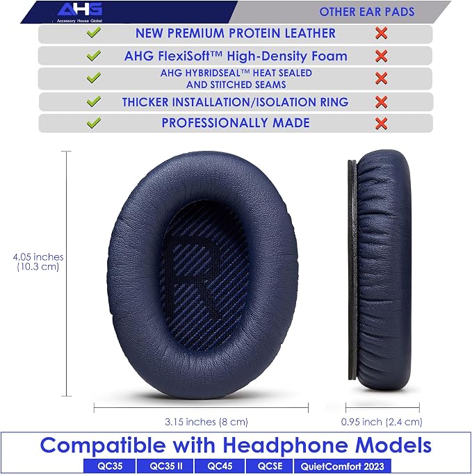 Kit de cojines y diadema AHG QC35 para Bose QuietComfort 35 II y QC35 miniatura 6