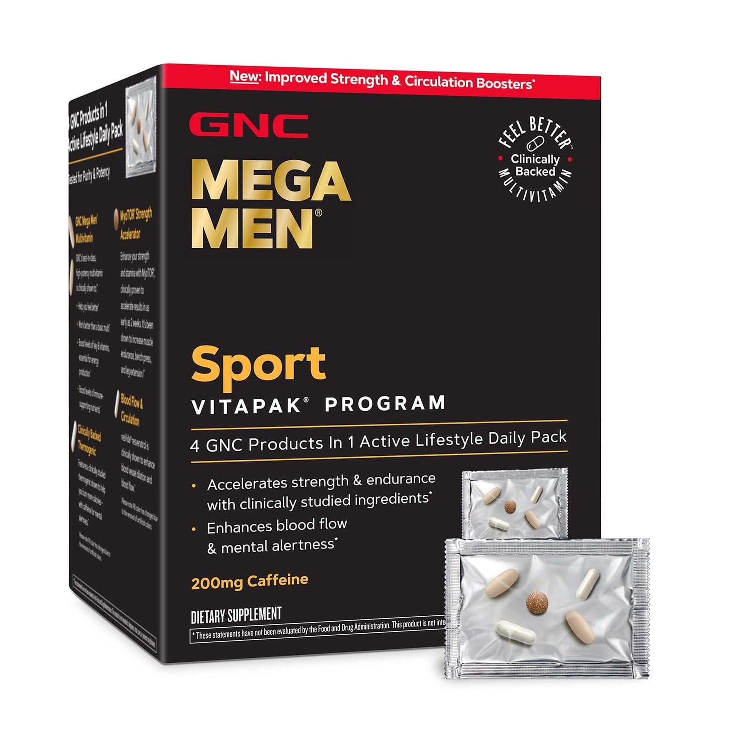 GNC Mega Men Sport Vitapak Program V2, 30 Count, 30 Servings