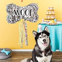 Vista 2 de BLUE PANDA Cuerda de piñata para perro con forma de hueso, pequeña, 16.8 x 10 x 3 pulgadas, lámina plateada, piñata de cumpleaños de perro