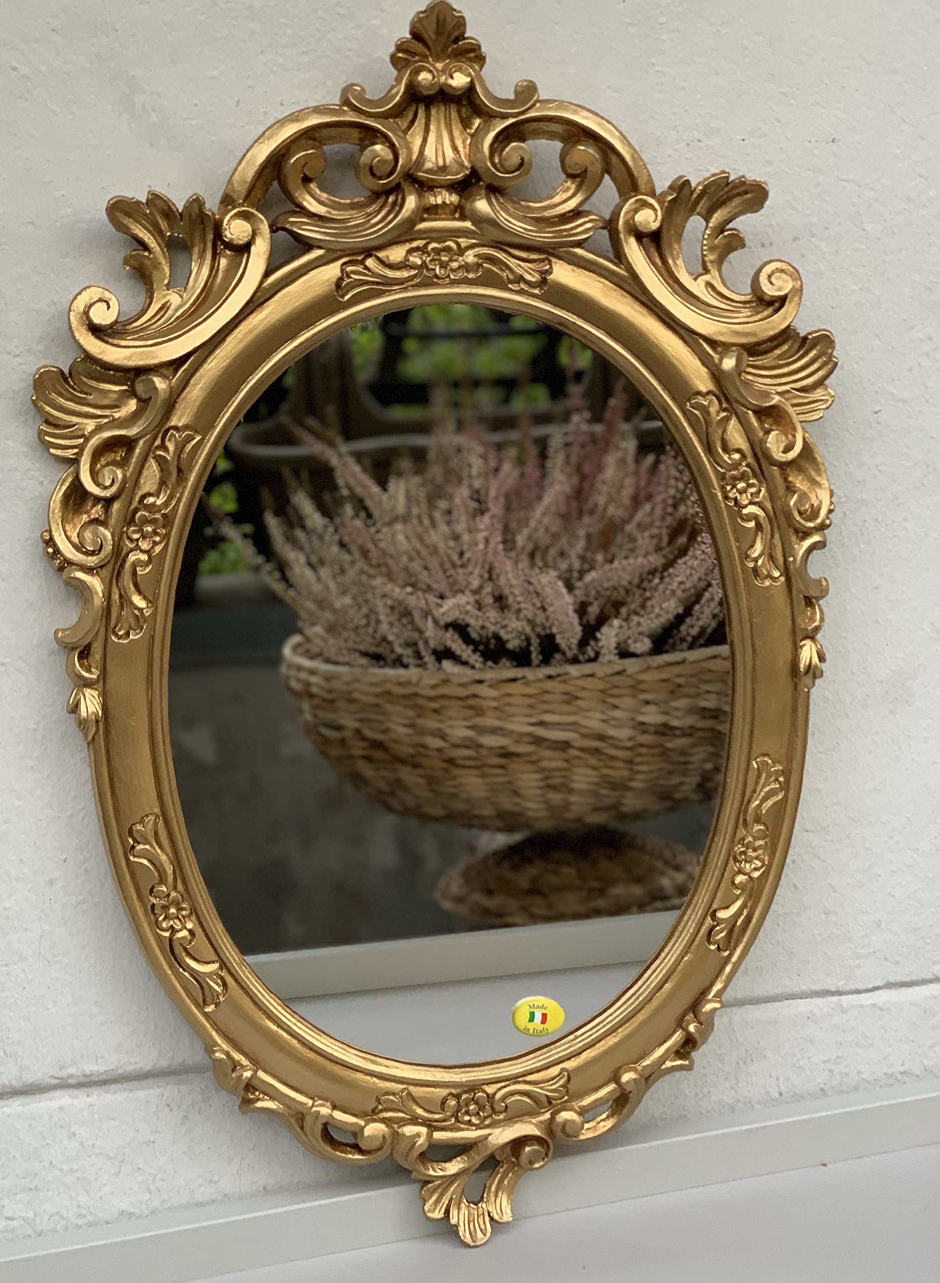 Decorative Baroque Wall Mirror Gold Oval Mirror Antique Rococo