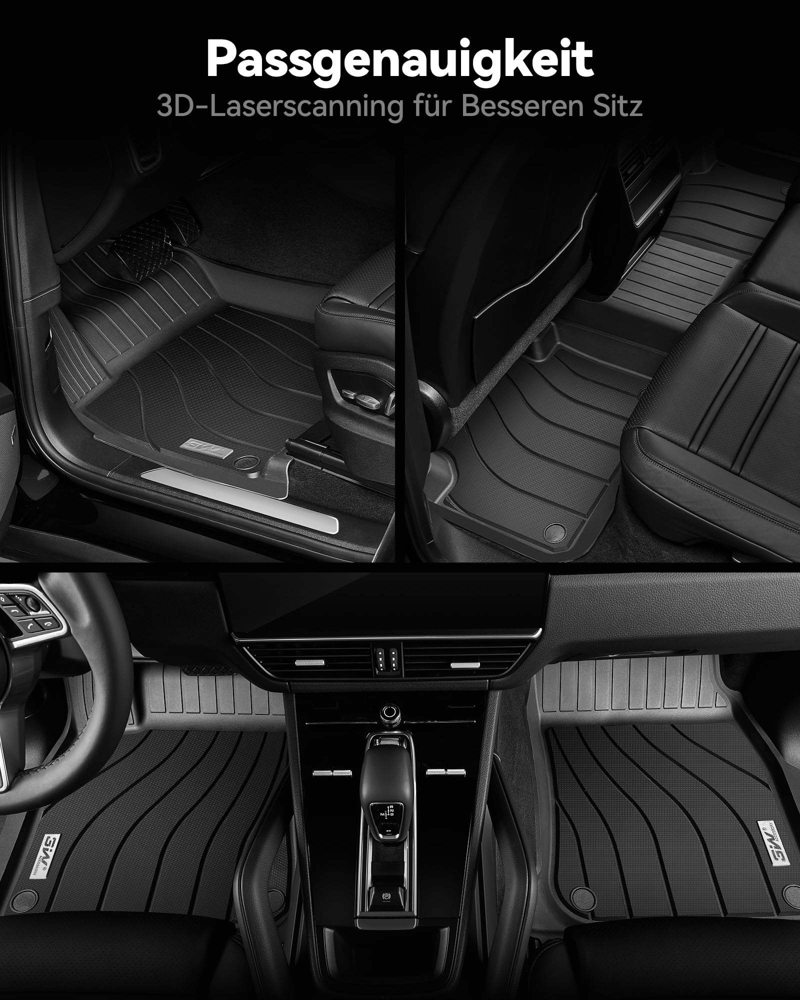 3W Fußmatten & Kofferraumwanne für Porsche Cayenne 9Y0 2018-2026 | TPE Thorex™ Allwetter | 3D Maßgeschneiderte Passform | Hundefreundlich Auto Zubehör | Wasserdicht & Kratzfest | Antirutsch