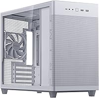 Vista 29 de ASUS Prime AP202 ARGB Black mATX carcasa de PC con vidrio curvo completamente templado, soporta tarjetas gráficas de hasta 420 mm de largo
