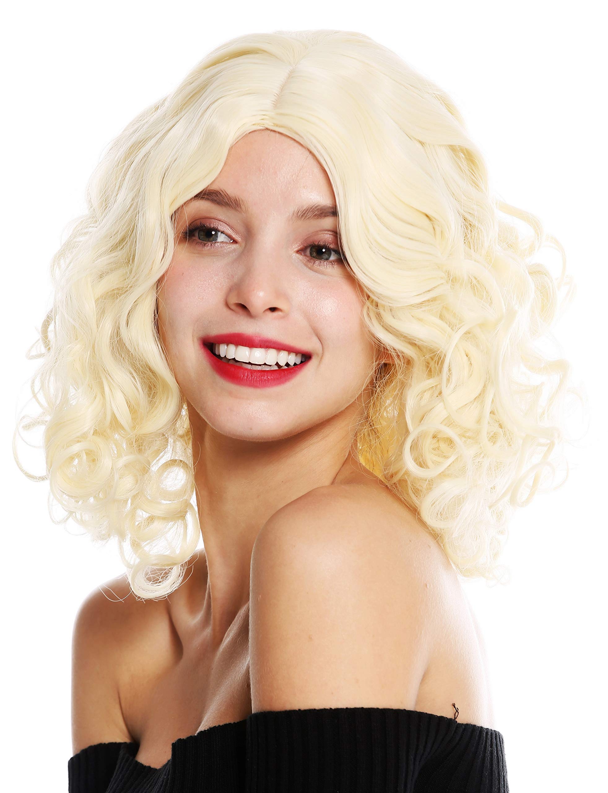 WIG ME UP Damenperücke Aschblond – Lang, Lockig, Mit Mittelscheitel, Bis 60 Cm Kopfumfang