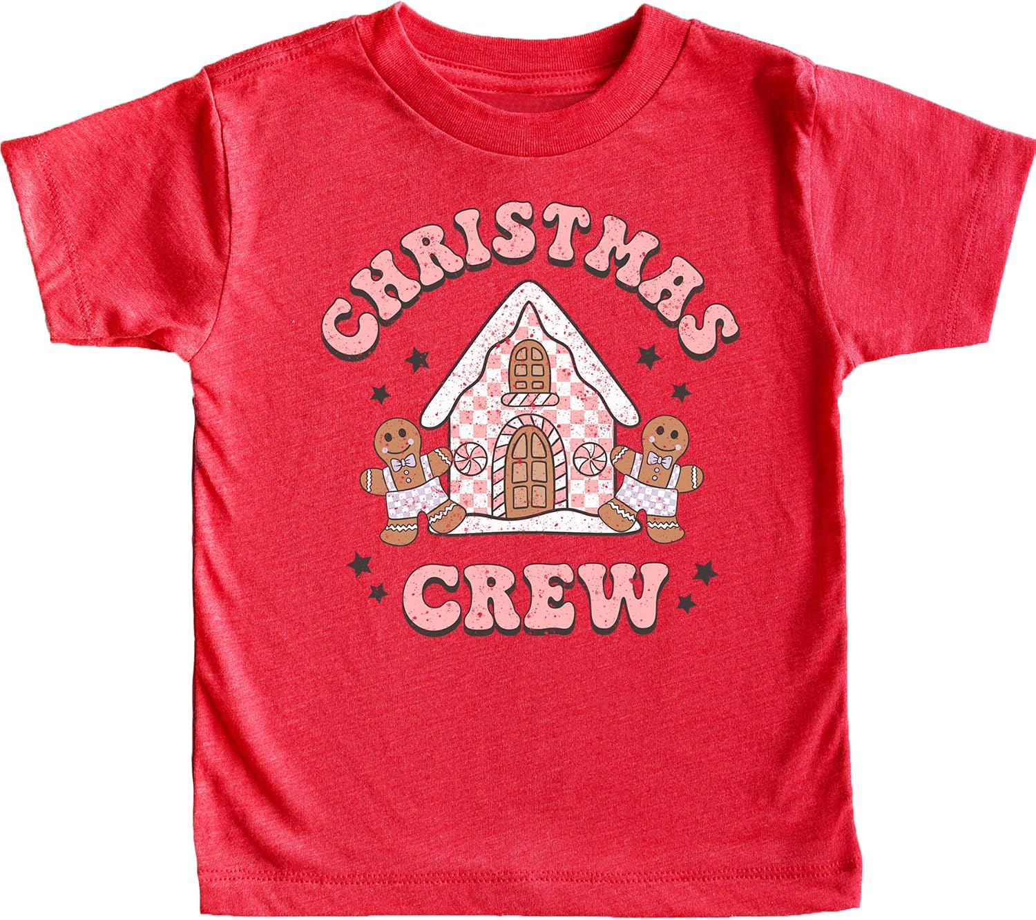 Christmas Crew Gingerbread House T-Shirts for Baby and Toddler Matching Family Fun Outfits